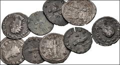 ROMAN. Imperial. Lot of One hundred thirty (130) Antoniniani, 3rd century AD. All coins: Trebonianus Gallus, Valerian I and II, Gallienus, Salonina, Postumus, Victorinus, Tetricus I and II, Claudius I