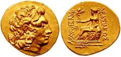 KINGS of THRACE. Lysimachos. 323-281 BC. AV Stater (8.39 gm). Estimate $2000 KINGS of THRACE. Lysimachos. 323-281 BC. AV Stater (8.39 gm). Byzantion mint. Struck circa 2nd-1st Century BC. Diademed hea