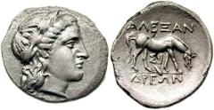 TROAS, Alexandria. Circa 3rd Century BC. AR Stater (10.62 gm). Estimate $7500  TROAS, Alexandria. Circa 3rd Century BC. AR Stater (10.62 gm). Laureate head of Apollo right / ALEXAN-DREWN, horse grazin