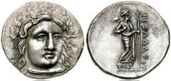 SATRAPS of CARIA. Pixodaros. 340-334 BC. AR Didrachm (6.91 gm). Estimate $1000 SATRAPS of CARIA. Pixodaros. 340-334 BC. AR Didrachm (6.91 gm). Laureate head of Apollo, facing slightly right / PIXWDARO