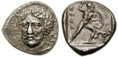 DYNASTS of LYCIA. Perikles. Circa 380-360 BC. AR Stater (9.78 gm). Estimate $2500  DYNASTS of LYCIA. Perikles. Circa 380-360 BC. AR Stater (9.78 gm). Struck circa 380-375 BC. Three-quarter facing bust