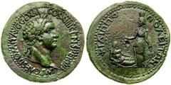 THRACE, Philippopolis. Domitian. 81-96 AD. Æ 37mm - Sestertius (24.03 gm). Estimate $1500 THRACE, Philippopolis. Domitian. 81-96 AD. Æ 37mm - Sestertius (24.03 gm). Struck 88-89 AD. IMP CAES DOMIT AVG