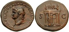 NERO. 54-68 AD. Æ Sestertius (24.88 gm). Lugdunum mint. Struck circa 66 AD. Estimate $1000  NERO. 54-68 AD. Æ Sestertius (24.88 gm). Lugdunum mint. Struck circa 66 AD. NERO CLAVD CAESAR AVG GER P M TR