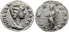 DIDIA CLARA, daughter of Didius Julianus. AR Denarius (2.51 gm). Struck April-June 193 AD. Estimate $2000 DIDIA CLARA, daughter of Didius Julianus. AR Denarius (2.51 gm). Struck April-June 193 AD. DID