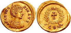 AELIA EUDOXIA, wife of Arcadius. AV Tremissis (1.51 gm). Constantinople mint. Struck 400-404 AD. Estimate $4000 AELIA EUDOXIA, wife of Arcadius. AV Tremissis (1.51 gm). Constantinople mint. Struck 400