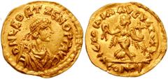 LEO II and ZENO. 474 AD. AV Tremissis (1.47 gm). Constantinople mint? Estimate $750 LEO II and ZENO. 474 AD. AV Tremissis (1.47 gm). Constantinople mint? D N LEO ET ZENO P P AVG, pearl-diademed, drape