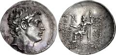 SELEUKID KINGS of SYRIA. Antiochos IV Epiphanes. 175-164 BC. AR Tetradrachm (32mm, 16.78 g, 12h). Antioch on the Orontes mint. Third series, circa 168-164 BC. Diademed head right / Zeus Nikephoros sea
