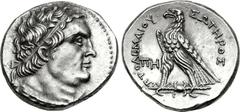 PTOLEMAIC KINGS of EGYPT. Ptolemy VI Philometor. 180-145 BC. AR Tetradrachm (26mm, 13.99 g, 12h). Uncertain mint on Cyprus. Dated year 88 of an uncertain era (175/4 BC). Diademed bust of Ptolemy I rig