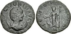 Zenobia. Usurper, AD 268-272. Antoninianus (20mm, 3.55 g, 6h). Antioch mint, 8th officina. 2nd emission, March-May AD 272. [S] ZЄNOBIA AVG, draped bust right, wearing stephane, set on crescent / IVNO 