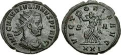 Julian of Pannonia. Usurper, AD 284-285. Antoninianus (22mm, 3.75 g, 12h). Siscia mint, 1st officina. Struck December AD 284. IMP C M AVR IVLIANVS P F AVG, radiate, draped, and cuirassed bust right / 