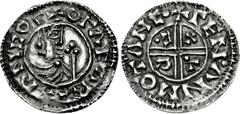 SWEDEN. Olof Skötkonung (the Treasurer). 995–1022. AR Penny (22mm, 2.45 g, 12h). Sigtuna mint; Leofman, moneyer. + OΓΛF Λ REX ΛN COΓ, draped bust of Olof right; scepter before / + ΓEN•ΛN MO TΛNC• , vo