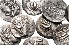 CELTIC. Eastern Europe. Imitations of Thasos. Lot of nine (9) AR Tetradrachms. All coins: Wreathed head of young Dionysos right / Herakles. Near VF-VF. LOT SOLD AS IS, NO RETURNS. Nine (9) coins in lo