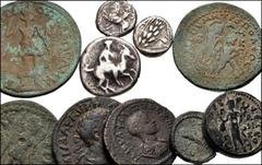 MIXED. Greek-Byzantine. Lot of sixty-one (61) AR and Æ. Includes: Greek AR denominations, mostly fractions (20) // Provincial Antioch AR Tetradrachm of Gordian III (1) and Æ, mostly Cilicia (39), with