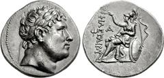 KINGS of PERGAMON. Eumenes I. 263-241 BC. AR Tetradrachm (31mm, 16.80 g, 1h). In the name of Philetairos. Pergamon mint. Struck circa 255/0-241 BC. Head of Philetairos right, wearing laurel wreath / Φ