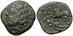 CELTIC, Gaul. The Aulerci Cenomani. Circa 1st Century BC. Billon Stater (4.63 gm). Estimate $300 CELTIC, Gaul. The Aulerci Cenomani. Circa 1st Century BC. Billon Stater (4.63 gm). Male head left / Dri