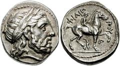KINGS of MACEDON. Philip II. 359-336 BC. AR Tetradrachm (14.12 gm). Amphipolis mint. Struck under Philip III and Kassander, circa 323-315 BC. Estimate $400 KINGS of MACEDON. Philip II. 359-336 BC. AR 