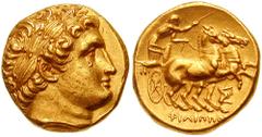 KINGS of MACEDON. Philip II. 359-336 BC. AV Stater (8.56 gm). Teos mint. Struck under Philip III, circa 323-319 BC. Estimate $1500 KINGS of MACEDON. Philip II. 359-336 BC. AV Stater (8.56 gm). Teos mi