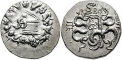 MYSIA, Pergamon. Circa 133-67 BC. AR Cistophoric Tetradrachm (12.68 gm). Struck circa 95-92 BC. Estimate $200 MYSIA, Pergamon. Circa 133-67 BC. AR Cistophoric Tetradrachm (12.68 gm). Struck circa 95-9