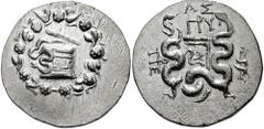 MYSIA, Pergamon. Circa 133-67 BC. AR Cistophoric Tetradrachm (12.43 gm). Struck circa 95-92 BC. Estimate $200 MYSIA, Pergamon. Circa 133-67 BC. AR Cistophoric Tetradrachm (12.43 gm). Struck circa 95-9