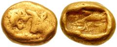 KINGS of LYDIA. Time of Kroisos. Circa 550-520 BC. AV 1/6th Stater (1.34 gm). Light series. Estimate $750 KINGS of LYDIA. Time of Kroisos. Circa 550-520 BC. AV 1/6th Stater (1.34 gm). Light series. Co