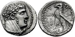 PHOENICIA, Tyre. 126 BC - 65 AD. AR Didrachm / Half-Shekel (7.11 gm). Dated year 51 (76/5 BC). Estimate $400 PHOENICIA, Tyre. 126 BC - 65 AD. AR Didrachm / Half-Shekel (7.11 gm). Dated year 51 (76/5 B