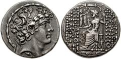 SYRIA, Seleucis and Pieria. Antioch. Aulus Gabinius, Proconsul. 57-55 BC. AR Tetradrachm (15.34 gm). Imitation of Philip Philadelphos of Syria. Estimate $300 SYRIA, Seleucis and Pieria. Antioch. Aulus