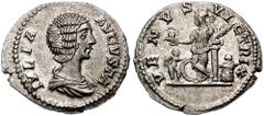 JULIA DOMNA, wife of Septimius Severus. AR Denarius (3.46 gm). Struck circa 207-209/11 AD. Estimate $400 JULIA DOMNA, wife of Septimius Severus. AR Denarius (3.46 gm). Struck circa 207-209/11 AD. Drap