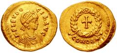AELIA EUDOCIA, wife of Theodosius II. AV Tremissis (1.41gm). Constantinople mint. Struck circa 440 AD. Estimate $300 AELIA EUDOCIA, wife of Theodosius II. AV Tremissis (1.41gm). Constantinople mint. S