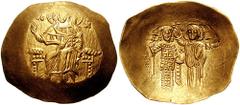 JOHN II. 1118-1143. AV Hyperpyron (4.16 gm). Thessalonica mint. Struck circa 1137. Estimate $300 JOHN II. 1118-1143. AV Hyperpyron (4.16 gm). Thessalonica mint. Struck circa 1137. Christ enthroned fac