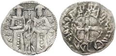 ANDRONICUS II with MICHAEL IX. 1282-1328. Billon Tornese (0.70 gm). Constantinople mint. Struck 1295-1320. Estimate $500 ANDRONICUS II with MICHAEL IX. 1282-1328. Billon Tornese (0.70 gm). Constantino