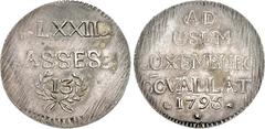 LUXEMBOURG. French occupation. 1795-1814. AR 72 Asses – 72 Sols (38mm, 29.29 g, 5h). Struck by Marshal Baron Johann von Bender during the Siege of Luxembourg. Dated 1795. Davenport 1592; KM 20. In NGC