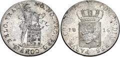NETHERLANDS, Kingdom. Trade coinage. AR Rijksdaaler – Ducat (40mm, 28.27 g, 11h). Utrecht mint; muntmeesterteken : shield. Dated 1816. KM 46; Cr 78; Davenport 225; Schulman 235. In NGC encapsulation g