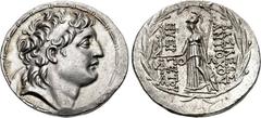 KINGS of CAPPADOCIA. Ariarathes VII Philometor. Circa 106-101/0 BC. AR Tetradrachm (31mm, 16.51 g, 12h). In the name and types of Antiochos VII of Syria. Ariaratheia or Eusebia-Tyana mint. Struck circ