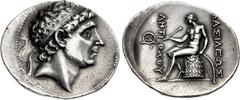 SELEUKID KINGS of SYRIA. Antiochos I Soter. 281-261 BC. AR Tetradrachm (35mm, 16.98 g, 5h). Antioch on the Orontes mint. Diademed head right / BAΣIΛEΩΣ ANTI-OXOY, Apollo Delphios seated left on omphal