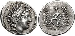 SELEUKID KINGS of SYRIA. Antiochos VI Dionysos. 144-142 BC. AR Drachm (18mm, 4.19 g, 1h). Antioch on the Orontes mint. Dated SE 170 (143/2 BC). Radiate and diademed head right / BAΣIΛEΩΣ ANTIOXOY EΠIΦ