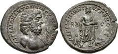 CILICIA, Aegeae. Pseudo-autonomous issue. temp. Caracalla, AD 198-217. AR Tetradrachm (29mm, 13.31 g, 6h). Dated CY 262 (AD 215/6). AIΓЄAIΩN ANTΩNЄINOY ΠO[Λ]ЄΩC, bust of Asclepius right, wearing taeni