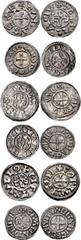 CAROLINGIANS. Lot of six (6) AR Deniers. Lot includes the following: ( a ) Charles le Chauve (the Bald). As Charles II, King of West Francia, 840-877. AR Denier (21mm, 1.51 g, 4h). Class 1d. Tolusa (T