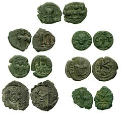 BYZANTINE. Constans II. 641-668 AD. Lot of six Æ. Lot includes the following: Æ Follis. Constantinople mint. SB 1000 // Same. SB 1007 // Same. Thessalonica mint. SB 1025 // Same. Syracuse mint. Dated 