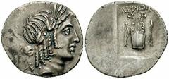 LYCIA, Lycian League. Late 1st Century BC-early 1st Century AD. AR Hemidrachm (16mm, 1.43 gm). Laureate head of Apollo right; Λ behind / Bow and arrow on either side of lyre; all within incuse square.