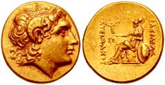 KINGS of THRACE. Lysimachos. 305-281 BC. AV Stater (8.38 gm). Byzantion(?) mint. Struck circa mid 3rd Century BC. Estimate $3000 KINGS of THRACE. Lysimachos. 305-281 BC. AV Stater (8.38 gm). Byzantion