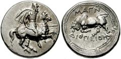 IONIA, Magnesia ad Maeandrum. Circa 350-300 BC. AR Didrachm (7.16 gm). Diopeithes, magistrate. Estimate $1000  IONIA, Magnesia ad Maeandrum. Circa 350-300 BC. AR Didrachm (7.16 gm). Diopeithes, magist