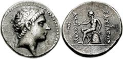 SELEUKID KINGS of SYRIA. Antiochos III. 223-187 BC. AR Tetradrachm (16.90 gm). "Rose" mint (Edessa?). Struck after 213 BC. Estimate $300 SELEUKID KINGS of SYRIA. Antiochos III. 223-187 BC. AR Tetradra