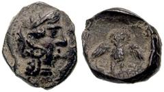 SAMARIA. Circa 375-333 BC. AR Hemiobol (0.26 gm). Estimate $300 SAMARIA. Circa 375-333 BC. AR Hemiobol (0.26 gm). Helmeted head of Athena right / Owl facing with outspread wings; Aramaic "SN" (Samaria