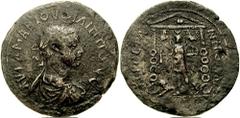 PISIDIA, Prostanna. Philip I. 244-249 AD. Æ 38mm (23.53 gm). Estimate $300 PISIDIA, Prostanna. Philip I. 244-249 AD. Æ 38mm (23.53 gm). Laureate, draped, and cuirassed bust right, seen from behind / M
