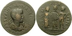 CILICIA, Syedra. Valerian I. 253-260 AD. Æ 11 Assaria (30mm, 15.47 gm). Estimate $200  CILICIA, Syedra. Valerian I. 253-260 AD. Æ 11 Assaria (30mm, 15.47 gm). Laureate, draped, and cuirassed bust righ