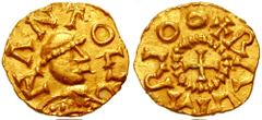 FRANKISH KINGDOMS. Merovingians. Circa 7th Century AD. AV Tremissis (1.28 gm). Anatolium (Nanteuil-la-Fosse)(?) mint; Baltario, moneyer. Estimate $2000 FRANKISH KINGDOMS. Merovingians. Circa 7th Centu