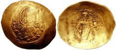 MANUEL I. 1143-1180. AV Hyperpyron (4.22 gm). Thessalonica mint. Estimate $200 MANUEL I. 1143-1180. AV Hyperpyron (4.22 gm). Thessalonica mint. Nimbate facing bust of Christ, raising hand in benedicti
