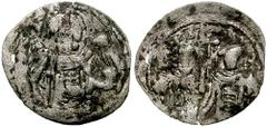 ANDRONICUS II, with MICHAEL IX. 1282-1328. Billon Tornese (0.54 gm). Constantinople mint. Struck 1295-1320. Estimate $300 ANDRONICUS II, with MICHAEL IX. 1282-1328. Billon Tornese (0.54 gm). Constanti