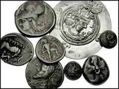 GREEK and ORIENTAL. Lot of eight miscellaneous AR. Lot includes the following: Sicily, Syracuse. Litra. Boehringer 286 (V133/R195)? // Illyria, Dyrrhachion. Drachm. Cf. BMC Thessaly pg. 70, 76 // Lokr