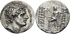 SELEUKID KINGS of SYRIA. Posthumous Issues of Antiochos IV. 146/5 BC. AR Tetradrachm (28mm, 16.03 g, 1h). Antioch on the Orontes mint. Undated issue. Diademed head right / Zeus Nikephoros seated left;